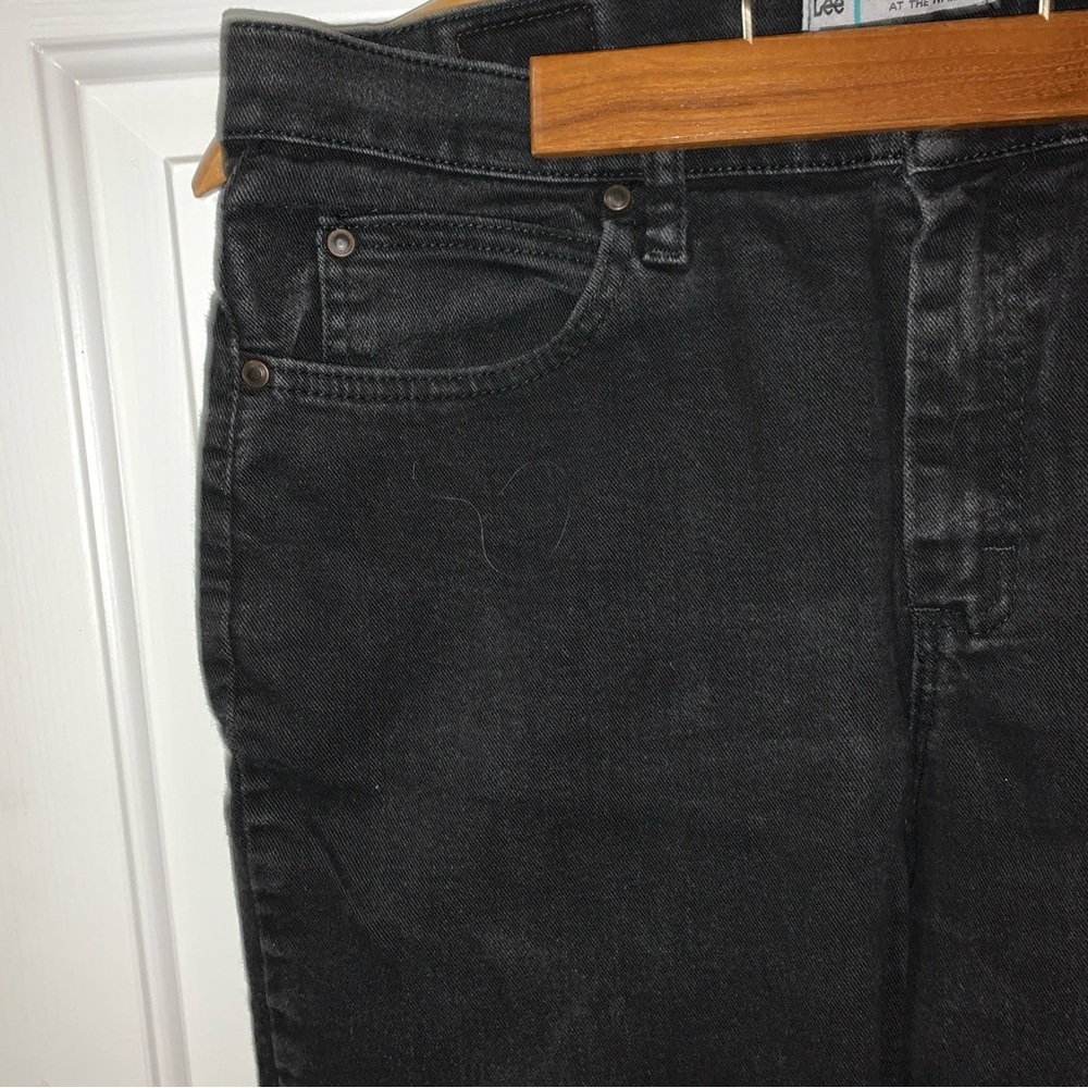 Lee Relaxed Fit Straight Leg Mid Rise Womens 14 Short Black Jeans - Picture 3 of 10
